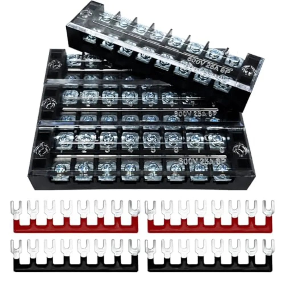 4 sets 600V 25A doublerow terminal blocks with busbar distribution board for wiring management and easy installation use
4 sets 600V 25A doublerow terminal blocks with busbar distribution board for wiring management and easy installation use