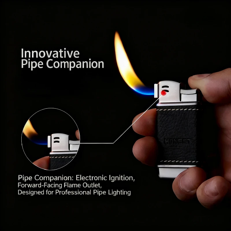 Tilted Fire Butane Gas Lighter: HONEST High-end Genuine Leather & Metal, Smoke Lamp Style, Practical Smoking Accessories 
Tilted Fire Butane Gas Lighter: HONEST High-end Genuine Leather & Metal, Smoke Lamp Style, Practical Smoking Accessories