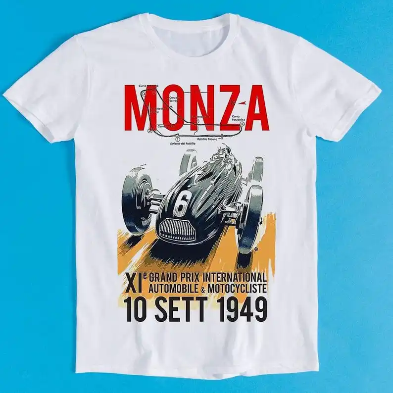 Camiseta divertida de regalo con meme retro carreras autos del Gran Premio de Monza de 1949 K1363
Camiseta divertida de regalo con meme retro carreras autos del Gran Premio de Monza de 1949 K1363