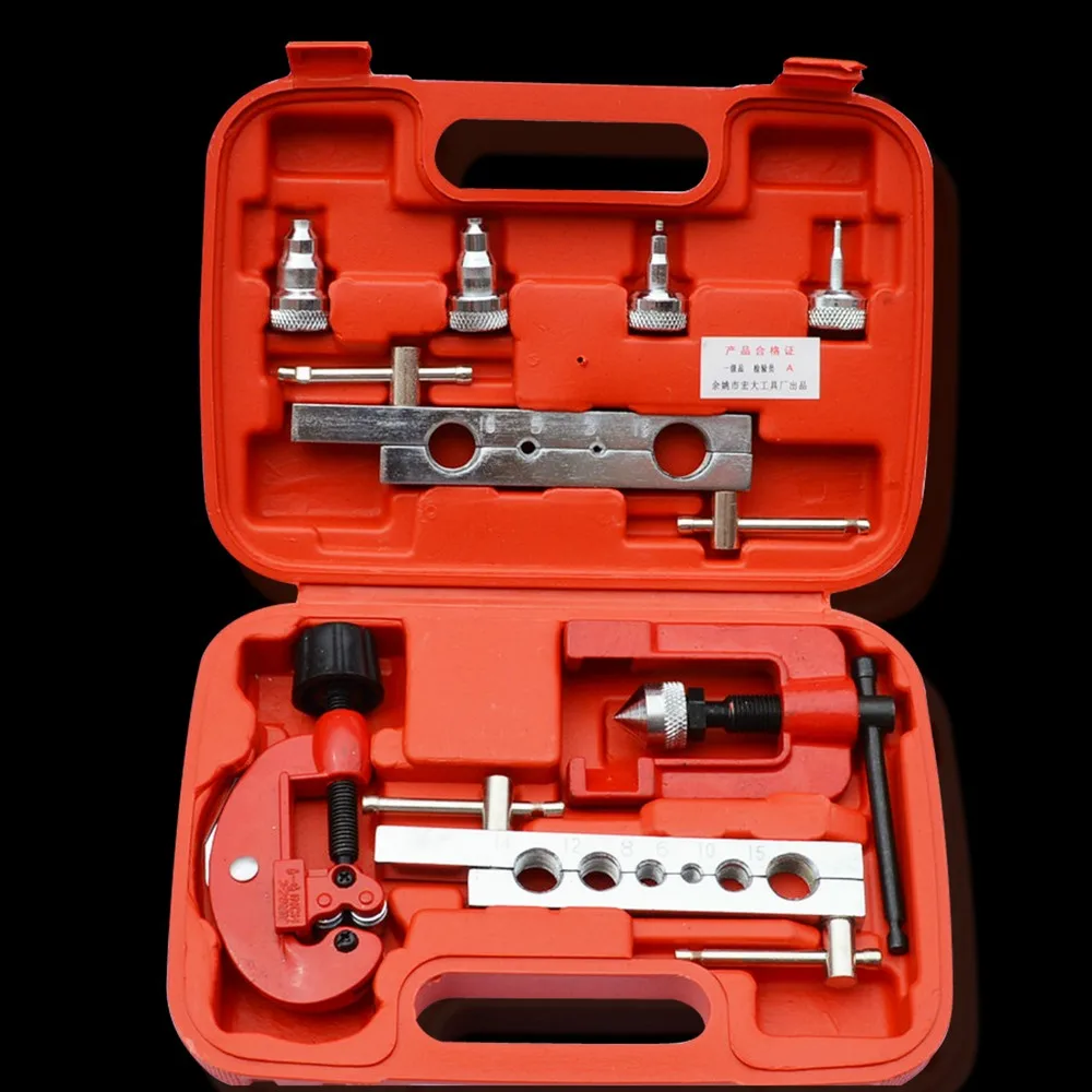 8pcs/set 3-19mm Tube Cutter Flaring Tool Kit Copper Tube Cutter Repair Expander Expansion Mouthparts Pipe Cutter Reamer Device
8pcs/set 3-19mm Tube Cutter Flaring Tool Kit Copper Tube Cutter Repair Expander Expansion Mouthparts Pipe Cutter Reamer Device