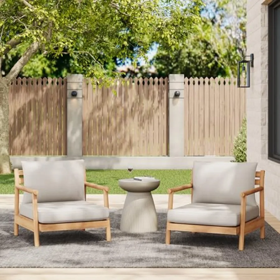 Outdoor Club Chairs Set of 2 Acacia Wood Accent Chair Wooden Armchair with Cushions Open Back Comfy Seating Louge Single
Outdoor Club Chairs Set of 2 Acacia Wood Accent Chair Wooden Armchair with Cushions Open Back Comfy Seating Louge Single