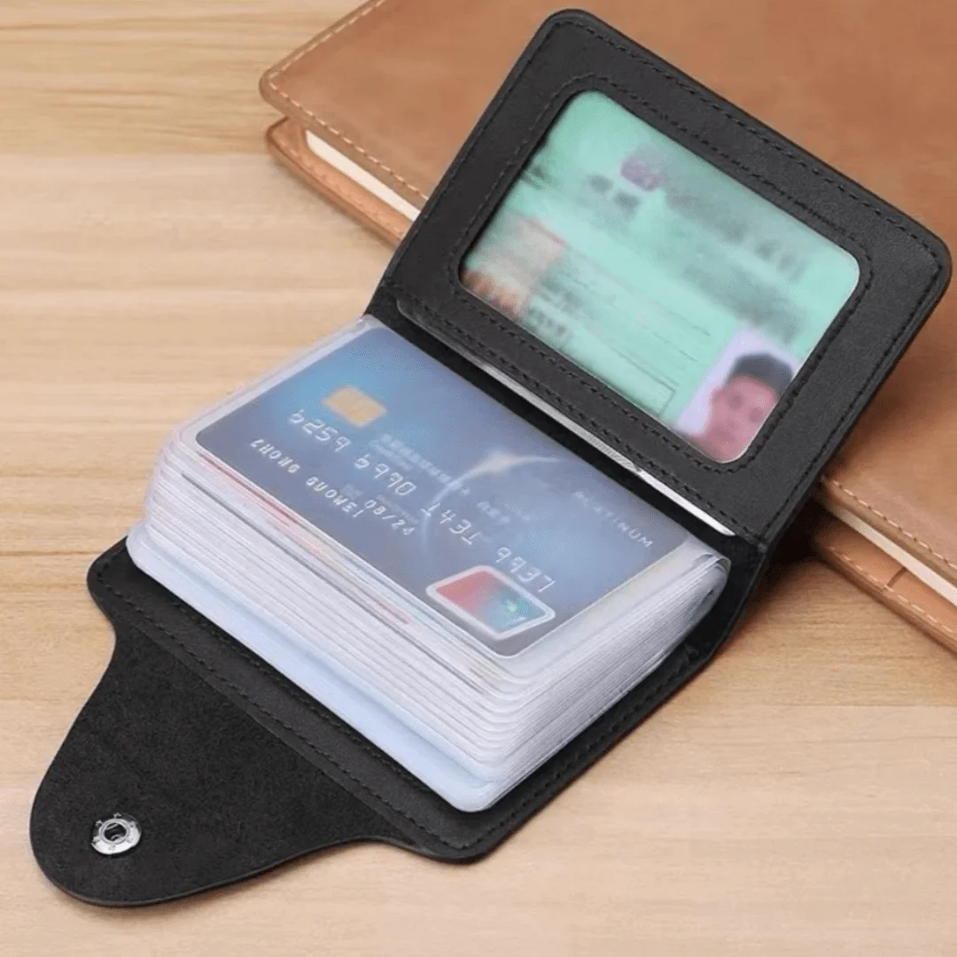 Ultra-Thin Minimalist Wallet, Front Pocket Wallet, Credit Card Holder For Men And Women, Black With ID Window, Button Closure, M
Ultra-Thin Minimalist Wallet, Front Pocket Wallet, Credit Card Holder For Men And Women, Black With ID Window, Button Closure, M