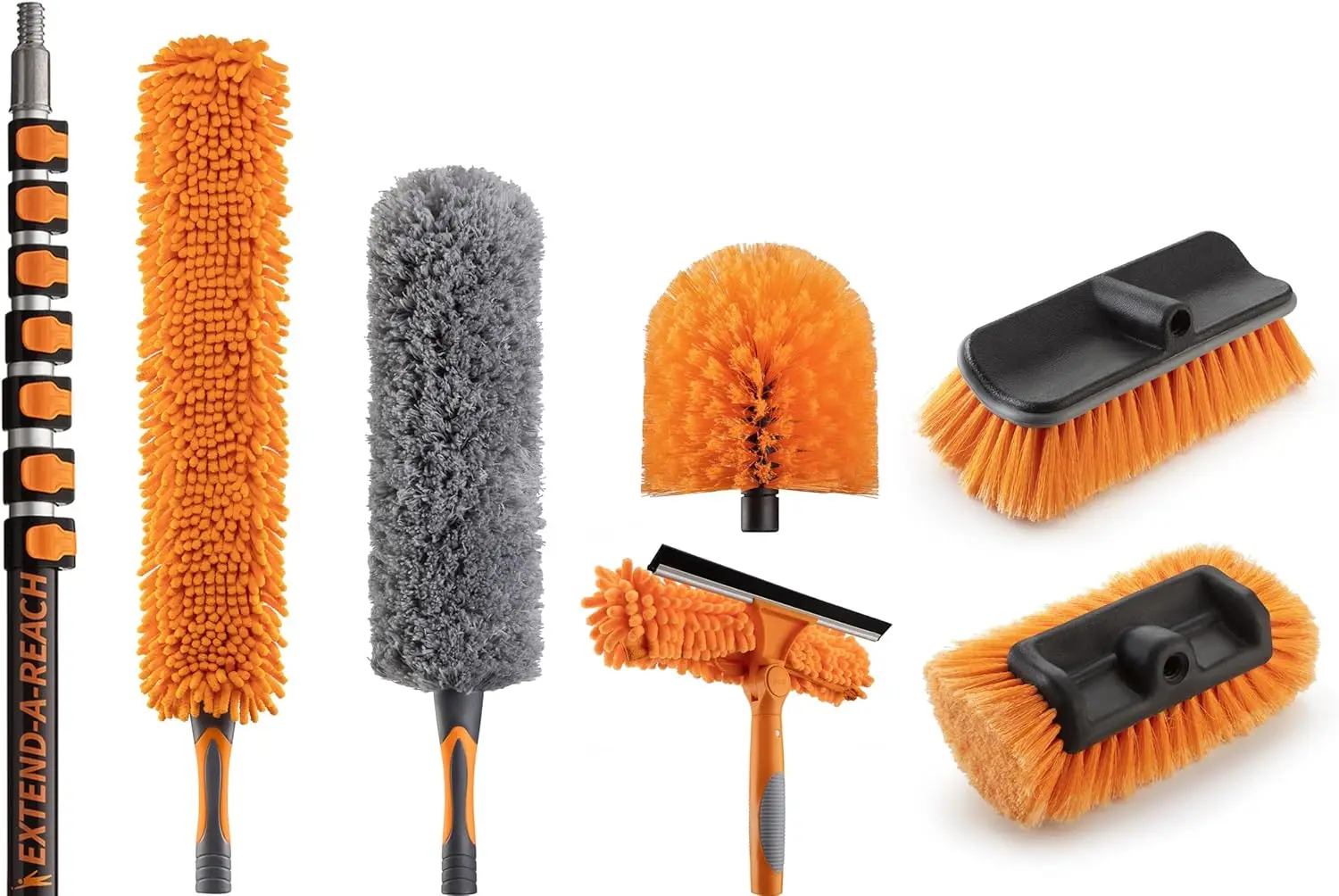 36ft Telescoping Duster Kit with Vinyl Siding Brushes and Extension Pole for High Ceiling, Window, House & Gutter Cleaning
36ft Telescoping Duster Kit with Vinyl Siding Brushes and Extension Pole for High Ceiling, Window, House & Gutter Cleaning