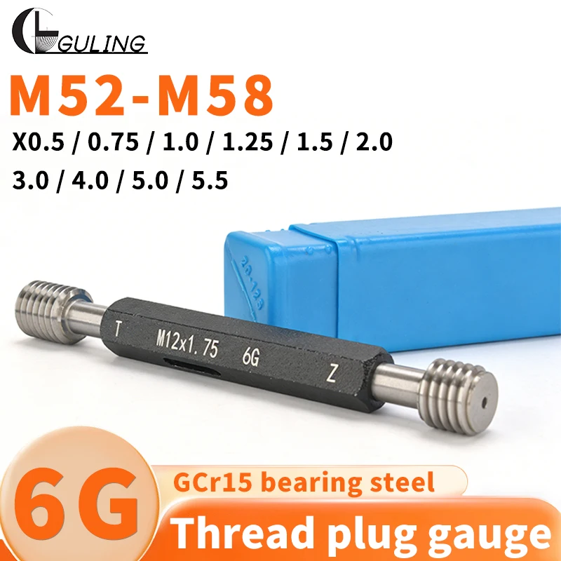 GULING 1PCS 6G M52-M58 Steel Metric Fine Thread Plug Gauge High Quality Measure Tool X0.5/0.75/1.0/1.25/1.5/2.0/3.0/4.0/5.0/5.5
GULING 1PCS 6G M52-M58 Steel Metric Fine Thread Plug Gauge High Quality Measure Tool X0.5/0.75/1.0/1.25/1.5/2.0/3.0/4.0/5.0/5.5