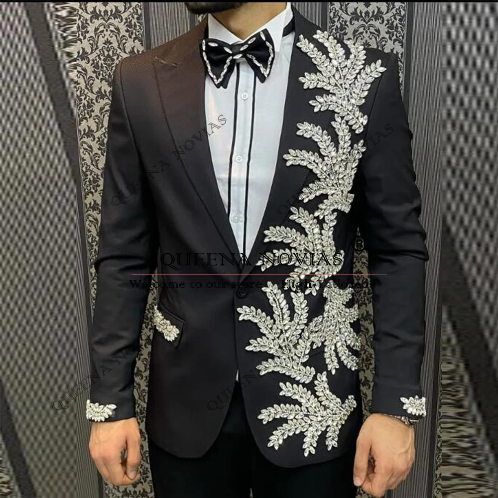 Luxurious Rhinestones Men Suits Customized Wedding Groom Tuxedos 2 Pieces Sets Bridegroom Dresses Prom Blazers Costume Homme
Luxurious Rhinestones Men Suits Customized Wedding Groom Tuxedos 2 Pieces Sets Bridegroom Dresses Prom Blazers Costume Homme