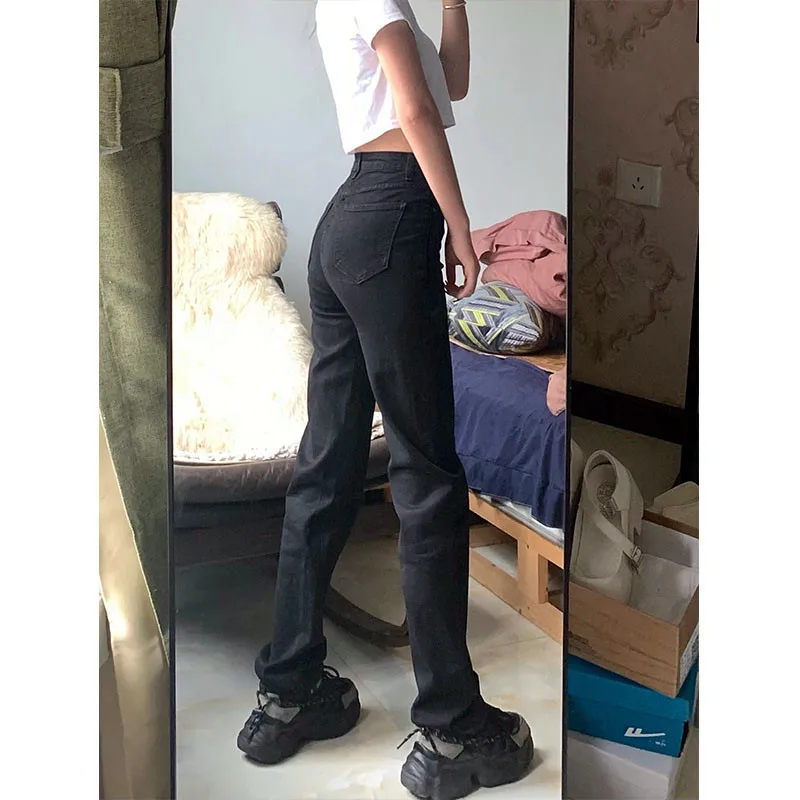 American Retro Black Jeans Women's Spring Autumn Tall Extended High Street Vibe Straight Floor-Length Pants
American Retro Black Jeans Women's Spring Autumn Tall Extended High Street Vibe Straight Floor-Length Pants