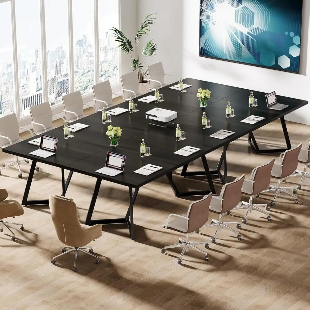4-Person Conference Table Set with Metal Legs, Rectangular Meeting Table for Boardroom or Office Conference Room (Black)
4-Person Conference Table Set with Metal Legs, Rectangular Meeting Table for Boardroom or Office Conference Room (Black)