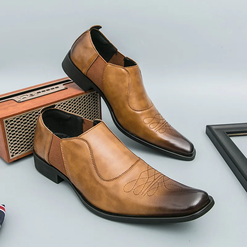 Men Dress Shoes Designer Square Toe Casual Office Shoes British Business Leather Shoe Luxury Wedding Shoes for Men Chelsea Boots
Men Dress Shoes Designer Square Toe Casual Office Shoes British Business Leather Shoe Luxury Wedding Shoes for Men Chelsea Boots