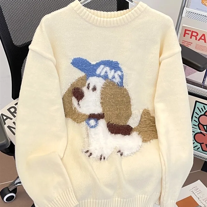 Вязаный свитер с рисунком собаки, круглый свободный мужской свитер Ne Plu, мягкий, уютный, осенне-зимний, повседневный, подходящий для всех ленивых пар, трикотаж
Вязаный свитер с рисунком собаки, круглый свободный мужской свитер Ne Plu, мягкий, уютный, осенне-зимний, повседневный, подходящий для всех ленивых пар, трикотаж