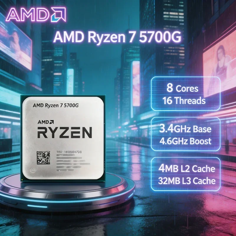 AMD R7 5700G Ryzen 7 5700G 8 Core 16 Thread 4.6GHz Max Boost 7nm 16MB L3 Cache 65W TDP Socket AM4 Desktop Processor
AMD R7 5700G Ryzen 7 5700G 8 Core 16 Thread 4.6GHz Max Boost 7nm 16MB L3 Cache 65W TDP Socket AM4 Desktop Processor