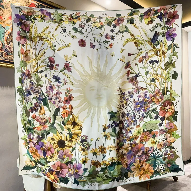 High-end Elegant Women Beautiful Sun Garden Double Sided Printed Quality Silk Wool Hand-rolled Edge Large Square Scarf Shawl
High-end Elegant Women Beautiful Sun Garden Double Sided Printed Quality Silk Wool Hand-rolled Edge Large Square Scarf Shawl