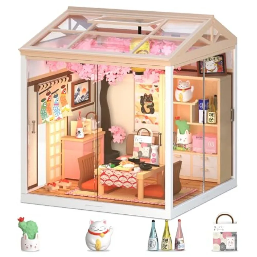 DIY Miniature House Kit, LED Light Mini Dollhouse Kit for Adults and Teens, with Roof and Dust Covers, Tiny House Gifts for and
DIY Miniature House Kit, LED Light Mini Dollhouse Kit for Adults and Teens, with Roof and Dust Covers, Tiny House Gifts for and