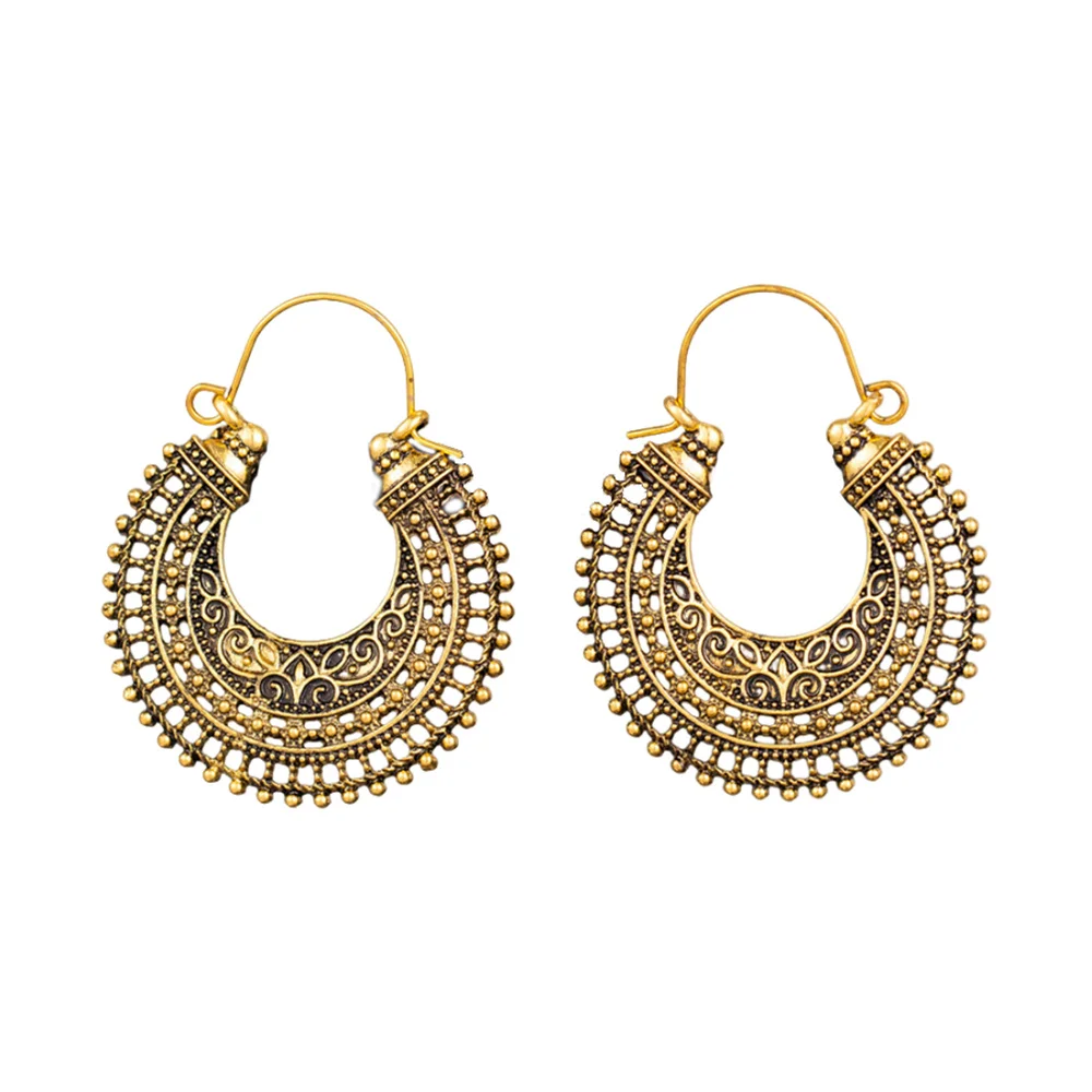 Semicircle Metal Pendants Hollow out Earrings Patterns National Style Travel On Holiday The Beach Women's Earrings
Semicircle Metal Pendants Hollow out Earrings Patterns National Style Travel On Holiday The Beach Women's Earrings