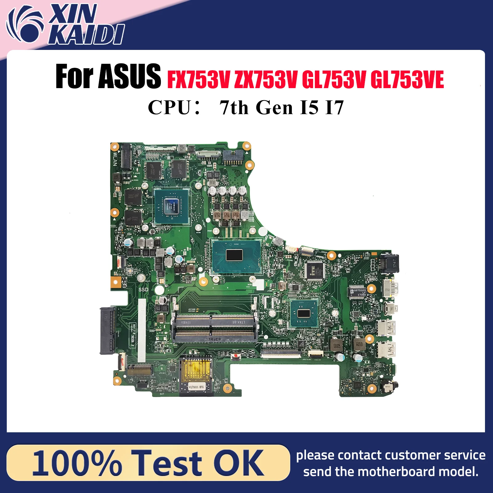 GL753VD Материнская плата для ноутбука ASUS ROG Strix FX753V GL753VD ZX753V GL753V GL753VE Материнская плата с процессором I5 I7 100% тестирование OK stk
GL753VD Материнская плата для ноутбука ASUS ROG Strix FX753V GL753VD ZX753V GL753V GL753VE Материнская плата с процессором I5 I7 100% тестирование OK stk