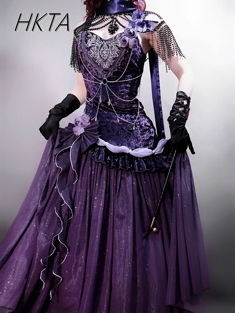 Lolita Pleated Purple Princess Dress Women Spring Summer Elegant Vintage Goth Y2k Girl Slim Pearl Flower Long Suspender Dresses
Lolita Pleated Purple Princess Dress Women Spring Summer Elegant Vintage Goth Y2k Girl Slim Pearl Flower Long Suspender Dresses