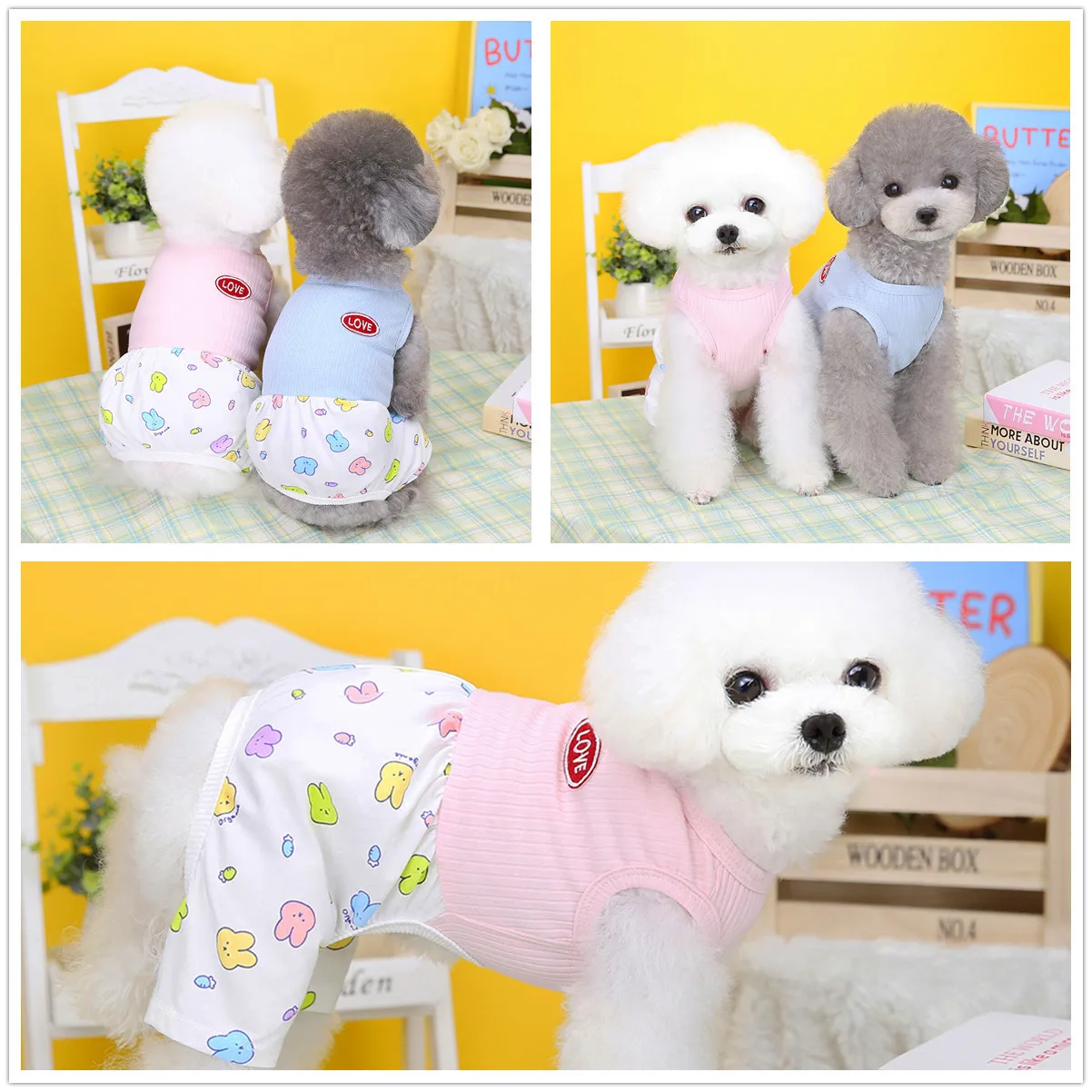 2023 New Spring and Summer Pet Clothes Dog Clothes Pet Clothing Stitching Four-legged Household Clothing Wholesale dog clothes
2023 New Spring and Summer Pet Clothes Dog Clothes Pet Clothing Stitching Four-legged Household Clothing Wholesale dog clothes