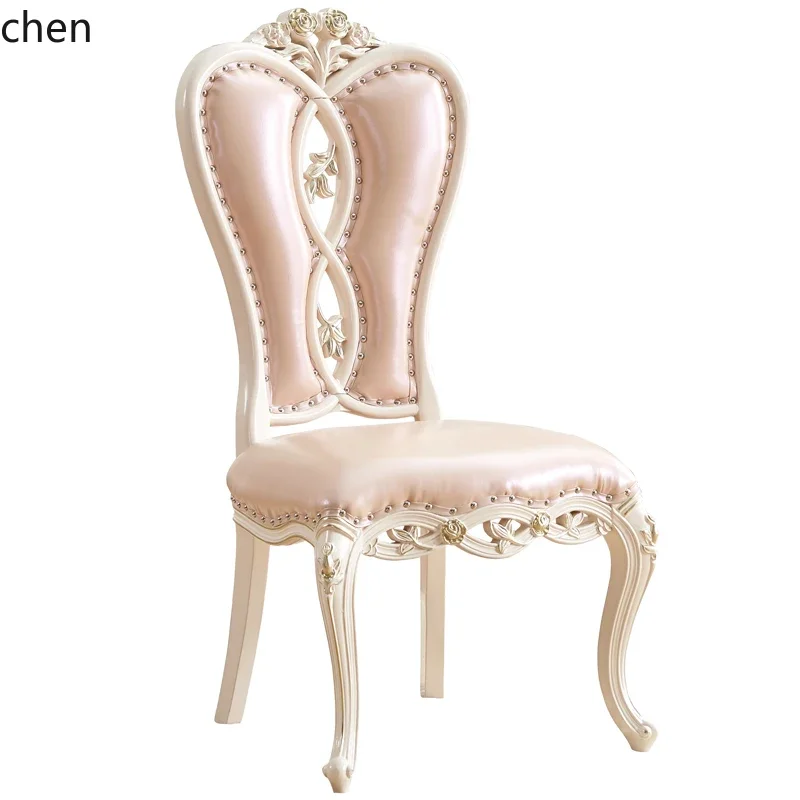 TQH European simple dining chair solid wood home backrest casual Italian light luxury carved home chair
TQH European simple dining chair solid wood home backrest casual Italian light luxury carved home chair