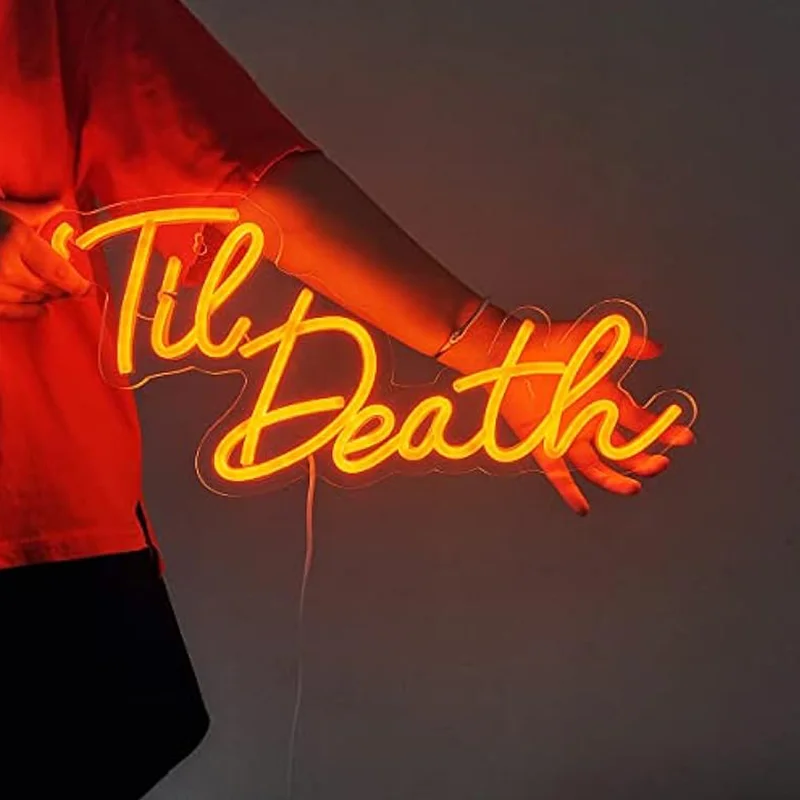 Til Death Neon Light Sign for Halloween Wedding Party Engagement Bridal Shower Banner Wall Decor Light 5V USB Powered
Til Death Neon Light Sign for Halloween Wedding Party Engagement Bridal Shower Banner Wall Decor Light 5V USB Powered