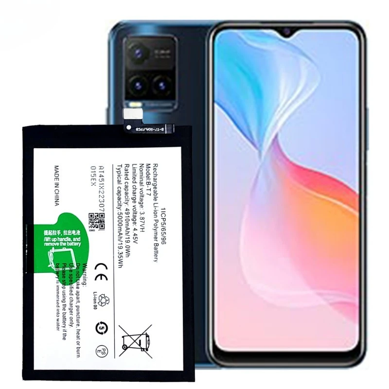 B-T7 for VIVO Y21T/Y33T Mobile Phone Battery 0 Cycle High Quality High Capacity Replacement Bateria Grade A Cell with Tools
B-T7 for VIVO Y21T/Y33T Mobile Phone Battery 0 Cycle High Quality High Capacity Replacement Bateria Grade A Cell with Tools