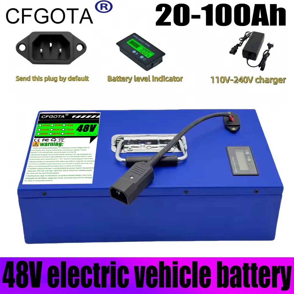 Air fast transportation 48V 18650 Lithium battery pack 100AH Suitable for motors below 3000W Multiple universal options
Air fast transportation 48V 18650 Lithium battery pack 100AH Suitable for motors below 3000W Multiple universal options
