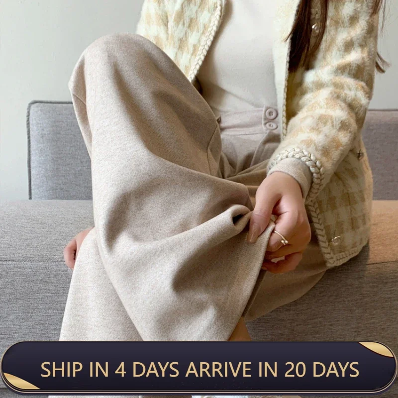 Woolen Wide For Women In Autumn High Waisted And Hanging Straight Leg Woolen Pants Loose Wide Casual Pants
Woolen Wide For Women In Autumn High Waisted And Hanging Straight Leg Woolen Pants Loose Wide Casual Pants