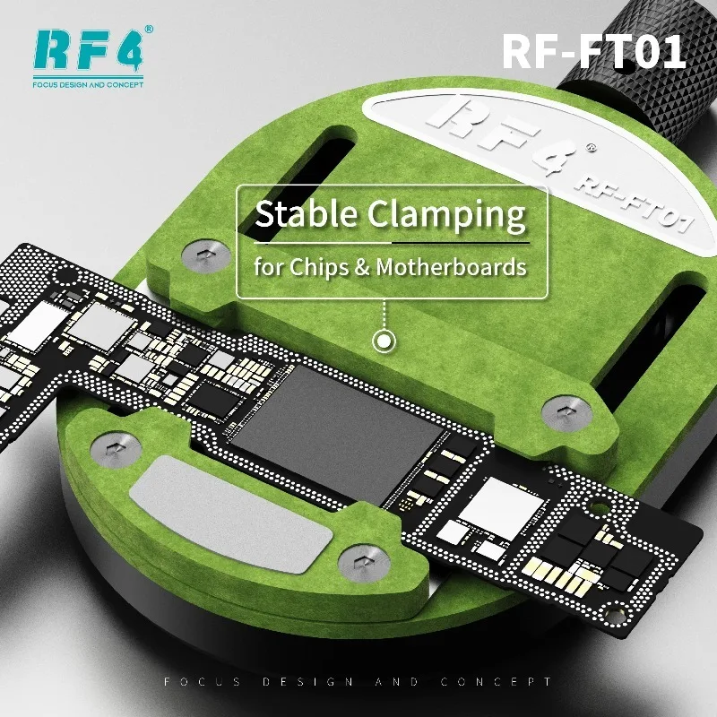 RF4 RF-FT01 Устройство для ремонта материнских плат 2-в-1 с зажимом и встроенным точильным камнем для ремонта печатных плат и микросхем мобильных телефонов
RF4 RF-FT01 Устройство для ремонта материнских плат 2-в-1 с зажимом и встроенным точильным камнем для ремонта печатных плат и микросхем мобильных телефонов
