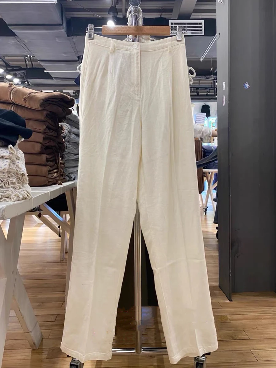 Fashion White Wide Leg Pants Women 2022 Autumn New Solid High Waist Loose Pockets Trousers Women Simple Sweet Chic Y2k Pants
Fashion White Wide Leg Pants Women 2022 Autumn New Solid High Waist Loose Pockets Trousers Women Simple Sweet Chic Y2k Pants