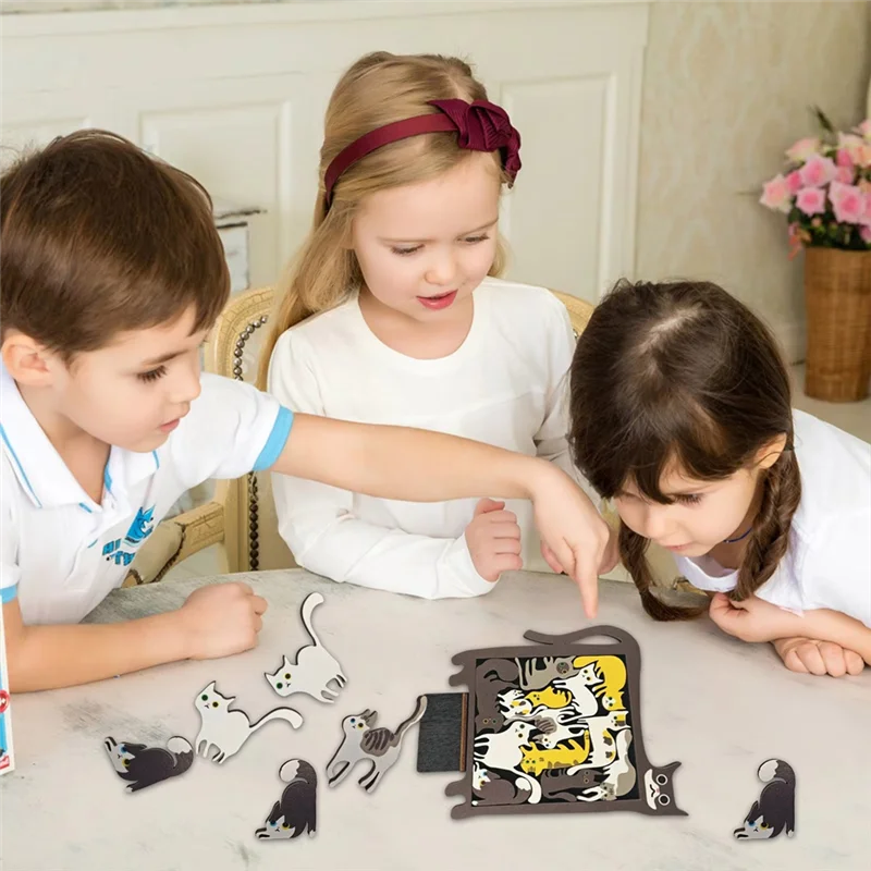 Pocket Travel Games For Car Road Airplane Activities Birthday Games Creative Wooden Cat Puzzle Game
Pocket Travel Games For Car Road Airplane Activities Birthday Games Creative Wooden Cat Puzzle Game
