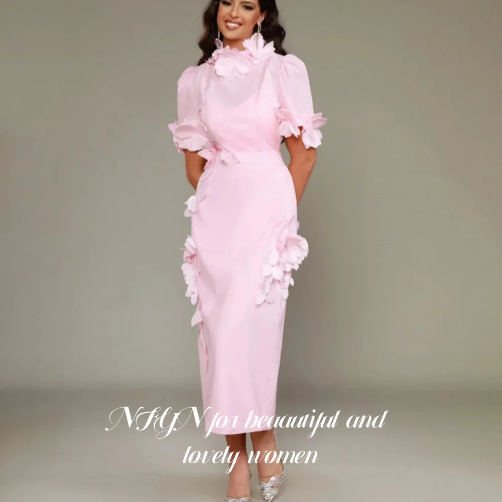 NFYN Pink Elegant Prom Dress High-Neck 3D-Flowers Party Dress Ankle-Length Mermaid Evening Dresses for Woman 프롬 드레스 Customized
NFYN Pink Elegant Prom Dress High-Neck 3D-Flowers Party Dress Ankle-Length Mermaid Evening Dresses for Woman 프롬 드레스 Customized