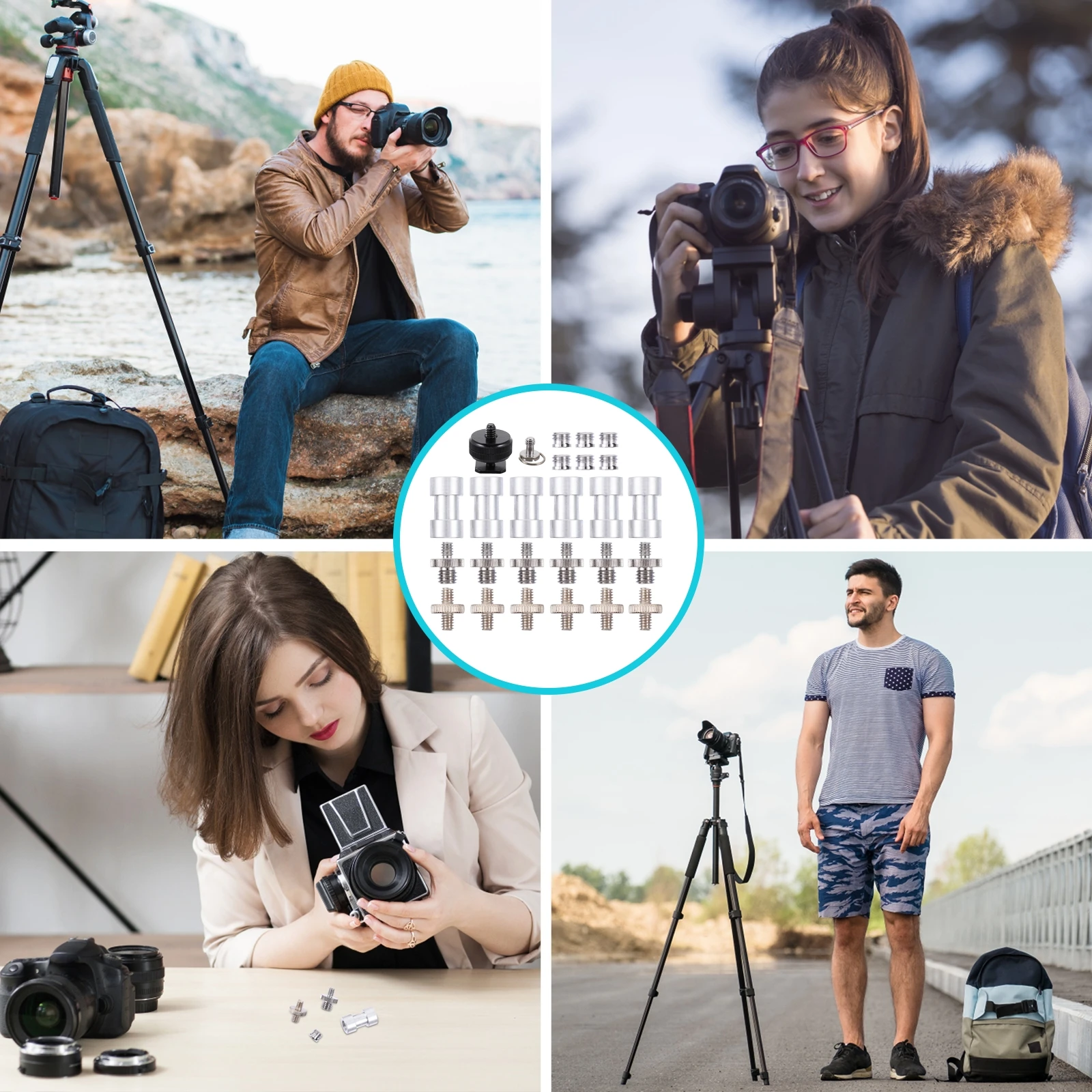 Tripod Screw Adapter Set Camera Converter Tool 1/4-1/4 Dual-Head Thread Connector For Dslr Camcorders Monopods Flexible Durable
Tripod Screw Adapter Set Camera Converter Tool 1/4-1/4 Dual-Head Thread Connector For Dslr Camcorders Monopods Flexible Durable