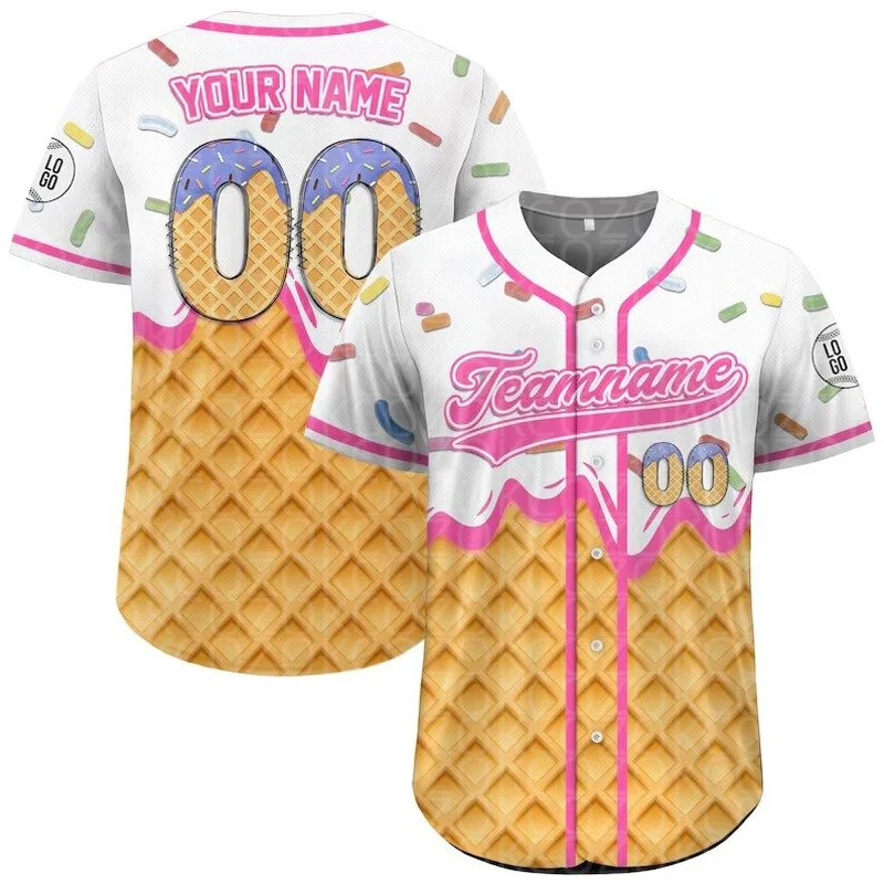 Ice cream cone Custom Team Baseball Jersey for Men Women Short Sleeve JerseyShirt Team Shirts Hip Hop Unisex Tops
Ice cream cone Custom Team Baseball Jersey for Men Women Short Sleeve JerseyShirt Team Shirts Hip Hop Unisex Tops