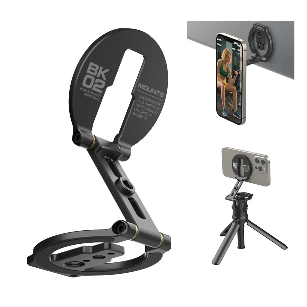Dual Magnetic Phone Holder for Tripod/Camera/Travel Airplane Stand Ultrathin 1/4" Screw Tripod Mount for Iphone 16-12 Android
Dual Magnetic Phone Holder for Tripod/Camera/Travel Airplane Stand Ultrathin 1/4" Screw Tripod Mount for Iphone 16-12 Android