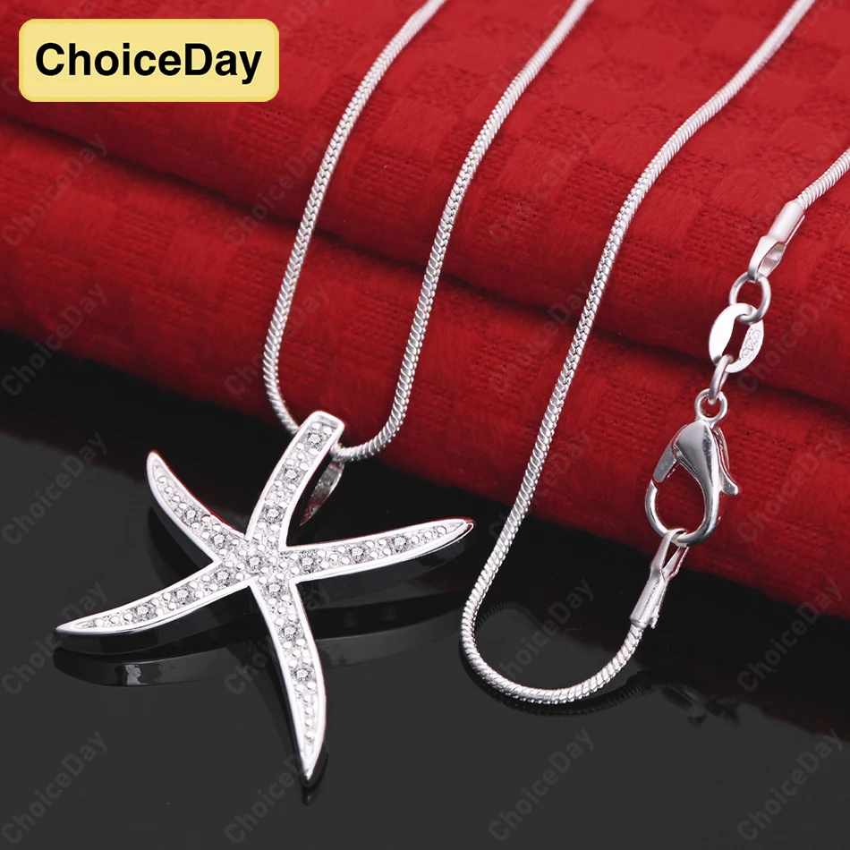 ChoiceDay Fashion 925 Sterling Silver Exquisite Starfish Zircon Pendant Necklace Women's Wedding Jewelry Gift Accessories 
ChoiceDay Fashion 925 Sterling Silver Exquisite Starfish Zircon Pendant Necklace Women's Wedding Jewelry Gift Accessories