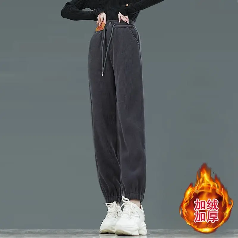 Women's Autumn and Winter New Fashion Simple Solid Color Pockets Korean Versatile Loose High Waist Plush Bound Felt Haren Pants
Women's Autumn and Winter New Fashion Simple Solid Color Pockets Korean Versatile Loose High Waist Plush Bound Felt Haren Pants