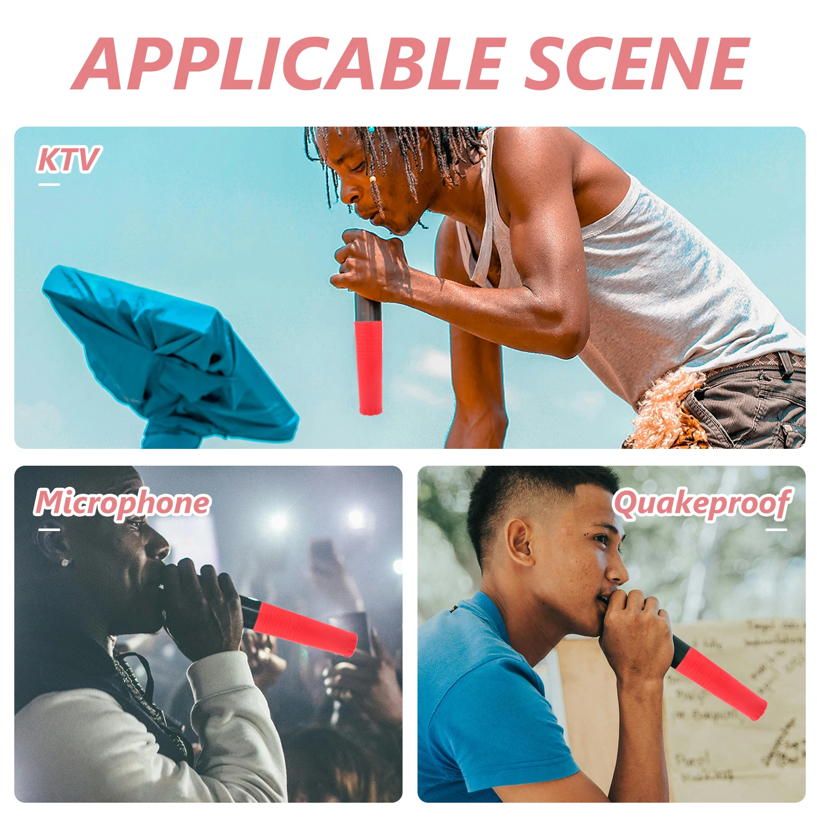 2pcs Microphone Non-slip Cover Silicone Handheld Handle Cordless Protector Red Universal KTV Mic Accessories -shake
2pcs Microphone Non-slip Cover Silicone Handheld Handle Cordless Protector Red Universal KTV Mic Accessories -shake