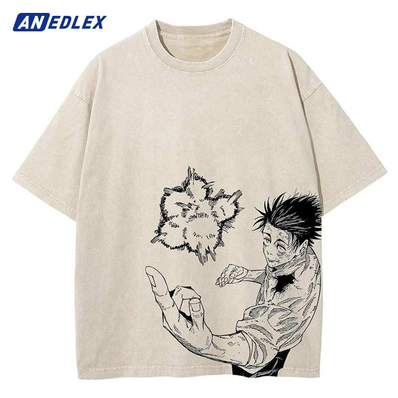 Men Apricot Tshirt Oversized Japanese Anime Graphic Print T-shirt Hip-Hop Streetwear Cotton Washed Short Sleeve Vintage Tops
Men Apricot Tshirt Oversized Japanese Anime Graphic Print T-shirt Hip-Hop Streetwear Cotton Washed Short Sleeve Vintage Tops