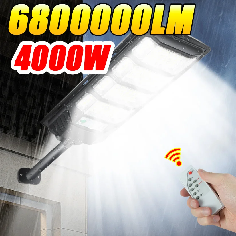6800000LM Ultra Bright LED Solar Light Powerful External Solar Lamp 4000W Exterior Solarlight Motion Sensor Garden Lantern Wall
6800000LM Ultra Bright LED Solar Light Powerful External Solar Lamp 4000W Exterior Solarlight Motion Sensor Garden Lantern Wall