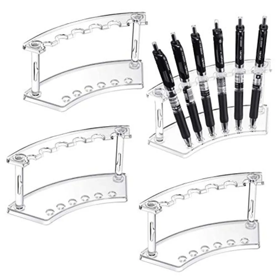 Clear Plastic Pen Holder Display Stand - 4 Pack, 6-Slot Organizer for Home Office and Store Use
Clear Plastic Pen Holder Display Stand - 4 Pack, 6-Slot Organizer for Home Office and Store Use