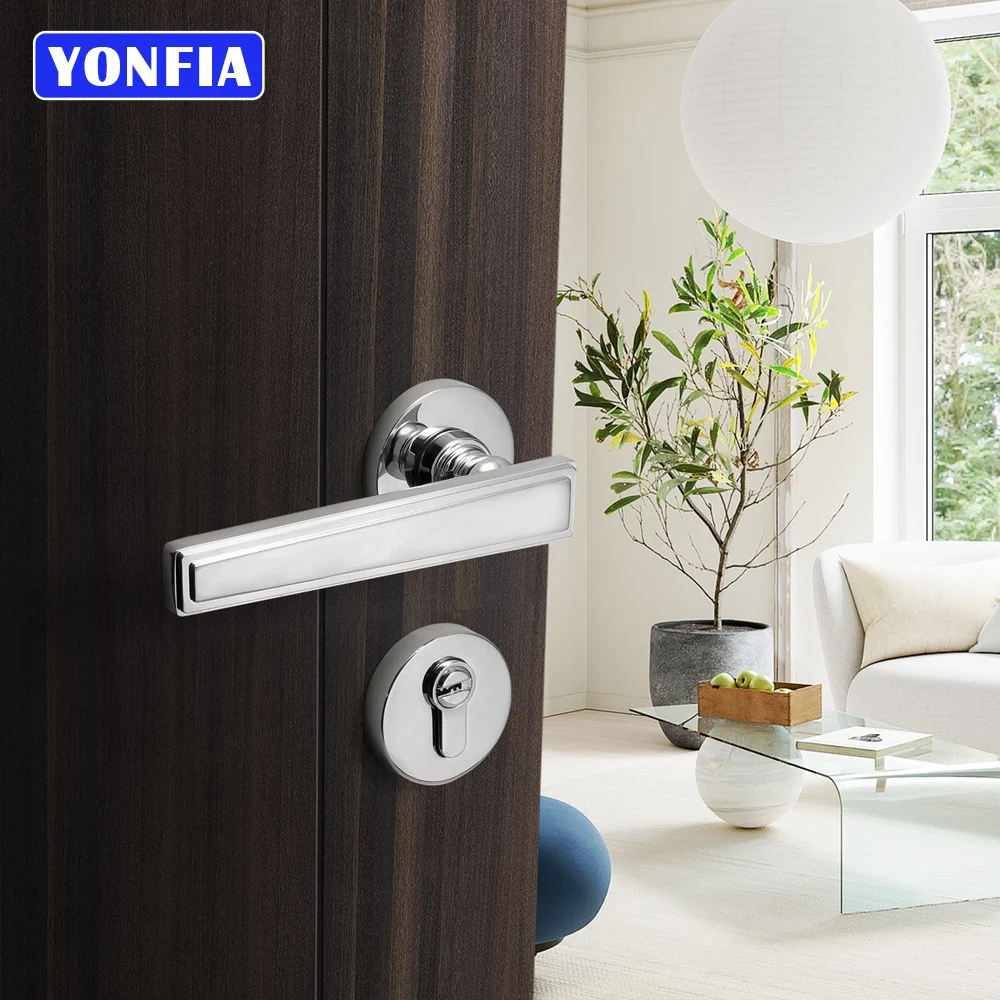 YONFIA 8051R01 Solid Zinc Alloy Chrome Plated Interior Door Handle Bathroom Bedroom Lever Door Lock Set For Wood Door Hardware
YONFIA 8051R01 Solid Zinc Alloy Chrome Plated Interior Door Handle Bathroom Bedroom Lever Door Lock Set For Wood Door Hardware