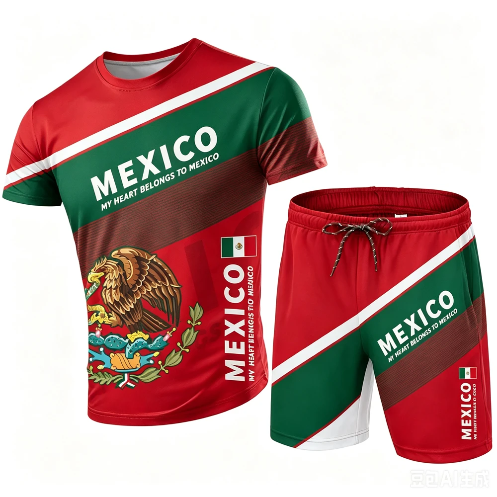 Mexico National Flag Pattern Men's Sets Fashion 3D Eagle Printing Short Sleeve Tees and Shorts 2 Piece Casual Loose Summer Suits
Mexico National Flag Pattern Men's Sets Fashion 3D Eagle Printing Short Sleeve Tees and Shorts 2 Piece Casual Loose Summer Suits