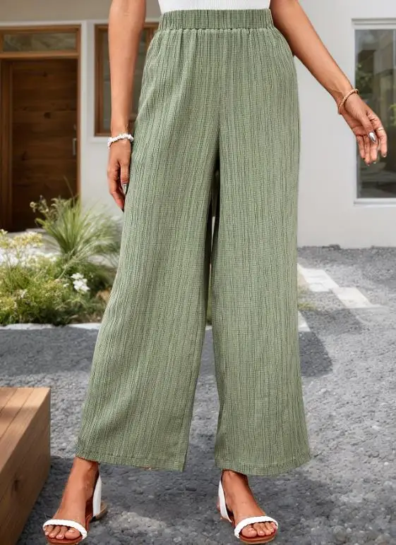 Spring and Summer Women's Hot Selling Solid Color Casual Fashion Wide Leg Pants
Spring and Summer Women's Hot Selling Solid Color Casual Fashion Wide Leg Pants