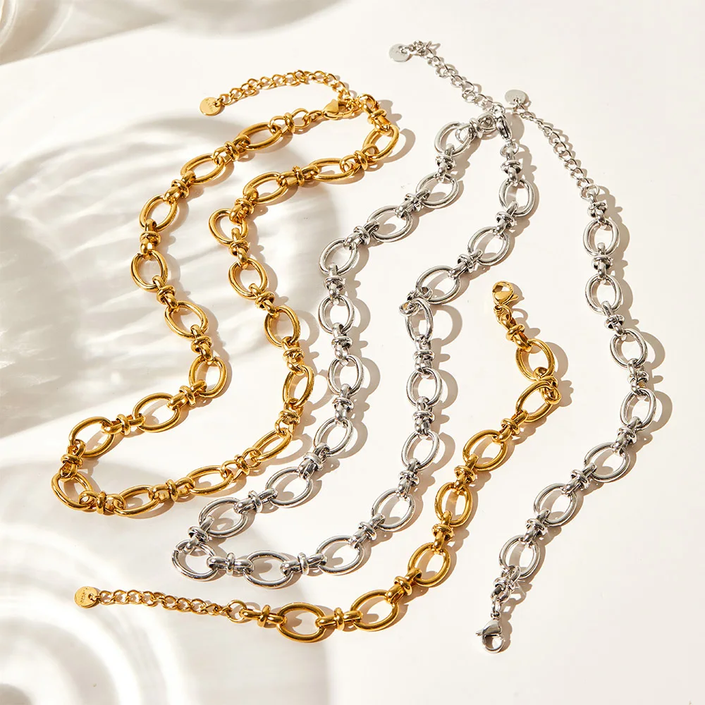 10 Pieces Stainless Steel Cross Buckle Splicing Necklace Bracelet Set Fashion Jewelry for Women
10 Pieces Stainless Steel Cross Buckle Splicing Necklace Bracelet Set Fashion Jewelry for Women