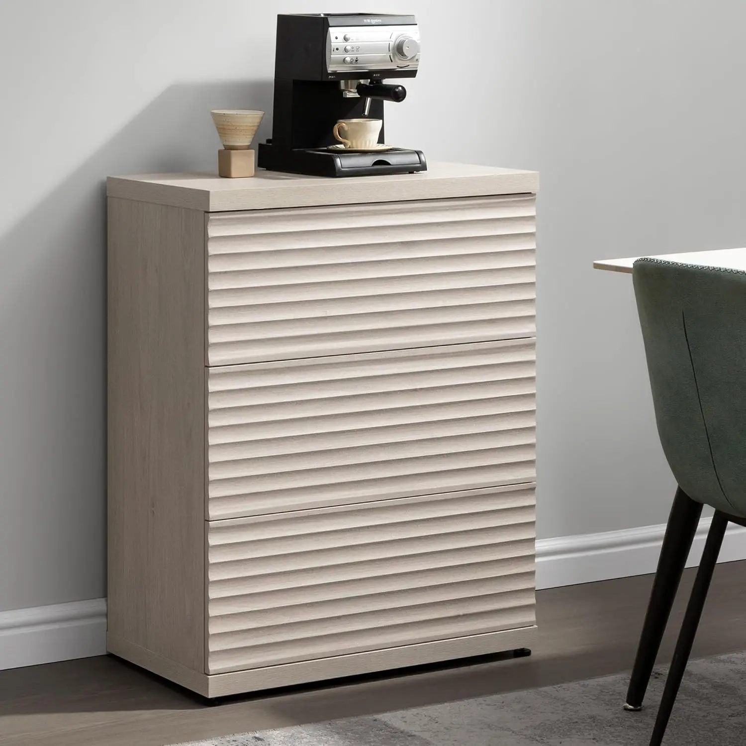 Fluted Sideboard Buffet Cabinet 3 Large Drawers Mid Century Media Console Coffee Bar Dining Hallway Kitchen White, Customized
Fluted Sideboard Buffet Cabinet 3 Large Drawers Mid Century Media Console Coffee Bar Dining Hallway Kitchen White, Customized