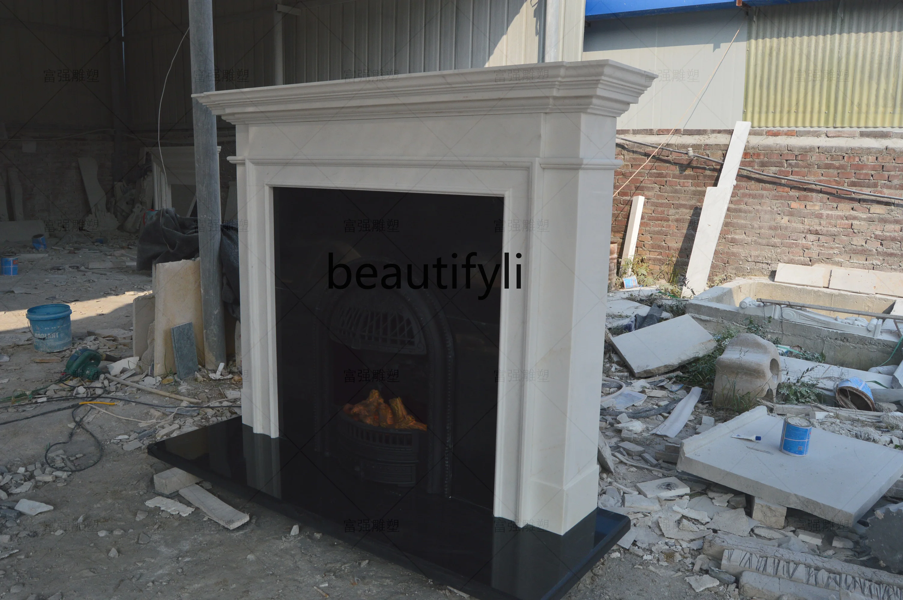 Natural marble fireplace Modern minimalist living room decoration French mantel lines
Natural marble fireplace Modern minimalist living room decoration French mantel lines