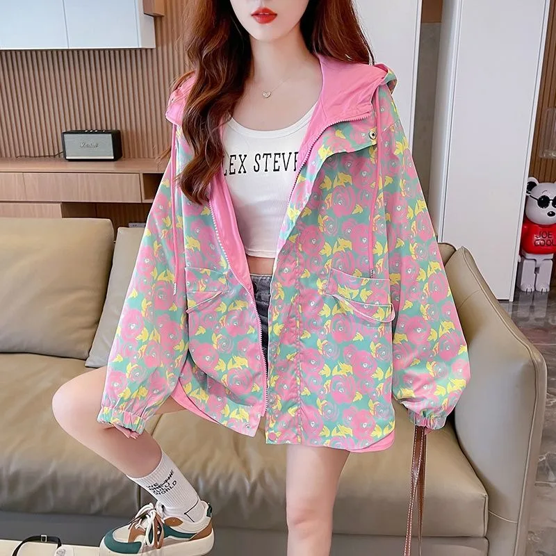 Women's Jacket Trench Coat Women Spring Autumn New Designed Hooded Windbreaker Color Blocking Splicing Printing Zipper Hoodie
Women's Jacket Trench Coat Women Spring Autumn New Designed Hooded Windbreaker Color Blocking Splicing Printing Zipper Hoodie