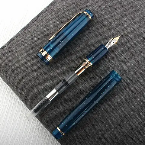Luxury Jinhao 82 Fountain Pen Deep Blue Acrylic Pen EF F Nib Business Office School Supplies Writing Ink Pen