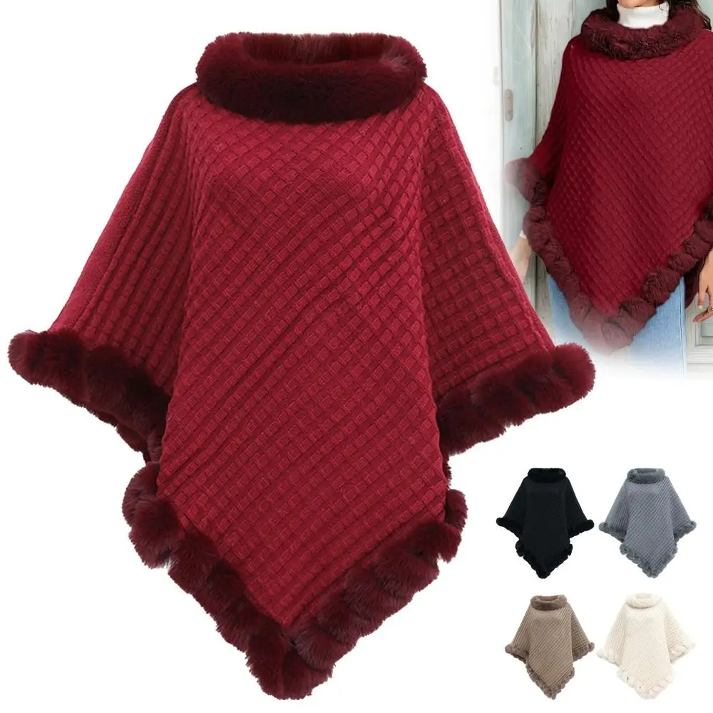Winter Warm Faux Fur Collar Shawl Irregular Imitation Cashmere Tassel Mongolian Poncho Ethnic Style Knitted Cape
Winter Warm Faux Fur Collar Shawl Irregular Imitation Cashmere Tassel Mongolian Poncho Ethnic Style Knitted Cape