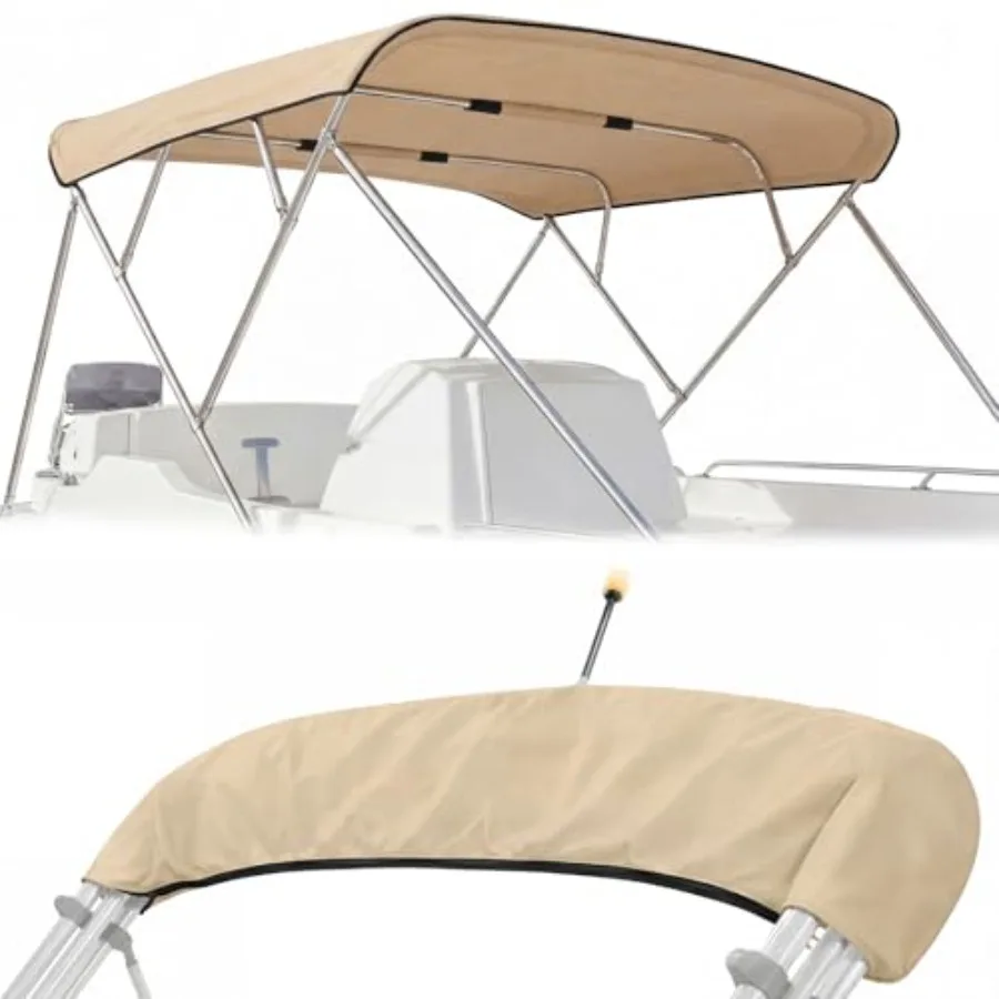 900d 4-Bow Boat Bimini Top Replacement Cover 96" L x 97"-103" W Khaki Waterproof UV Resistant Marine Sun Shade Canopy with Stor
900d 4-Bow Boat Bimini Top Replacement Cover 96" L x 97"-103" W Khaki Waterproof UV Resistant Marine Sun Shade Canopy with Stor