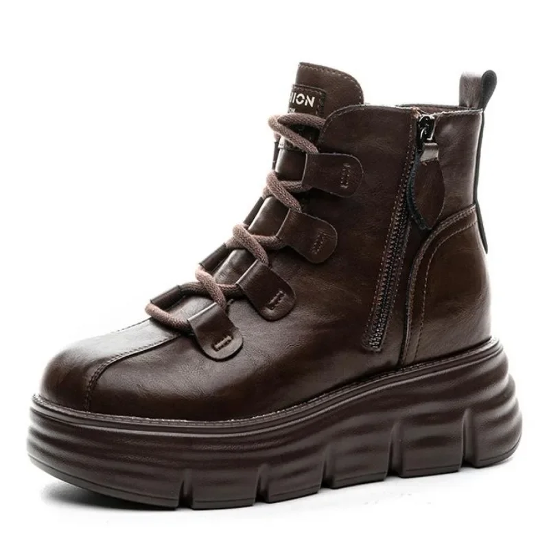 8CM Retro Microfiber Leather Flats Ankle Booties Winter Plush Women Boot Ethnic Platform Fashion Autumn Women Motorcycle Shoes
8CM Retro Microfiber Leather Flats Ankle Booties Winter Plush Women Boot Ethnic Platform Fashion Autumn Women Motorcycle Shoes