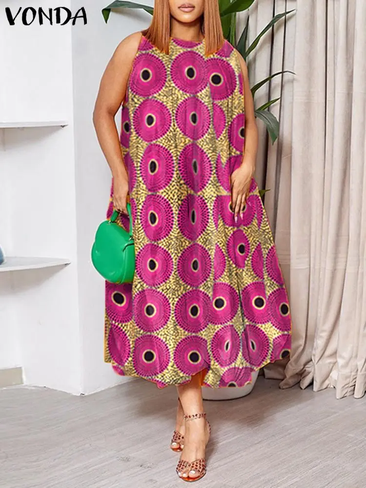 Plus Size VONDA Bohemian Summer Dress Women Casual Long Vestido 2024 Fashion Sleeveless Loose Printed Midi Sundress Beach Robe
Plus Size VONDA Bohemian Summer Dress Women Casual Long Vestido 2024 Fashion Sleeveless Loose Printed Midi Sundress Beach Robe